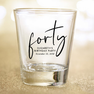 Chic 40th Birthday Party Shot Glass