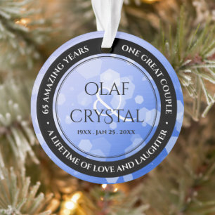 Chic 45th 51st 65th Sapphire Wedding Anniversary Ornament