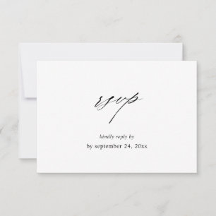Chic 4 Black & White with Meal RSVP Card
