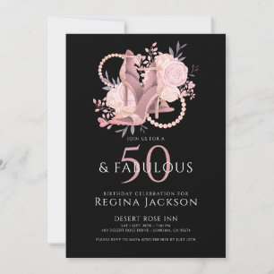Chic 50 And Fabulous Dancing Shoes Birthday Party Invitation