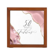 Chic 50 Fabulous Rose Gold Glitter Agate Script