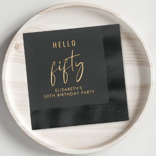Chic 50th Birthday Party Foil Napkins