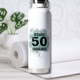 Chic 50th Birthday Water Bottle