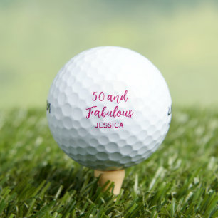 Chic 50th Gift for Sister – 50 and Fabulous Golf Balls