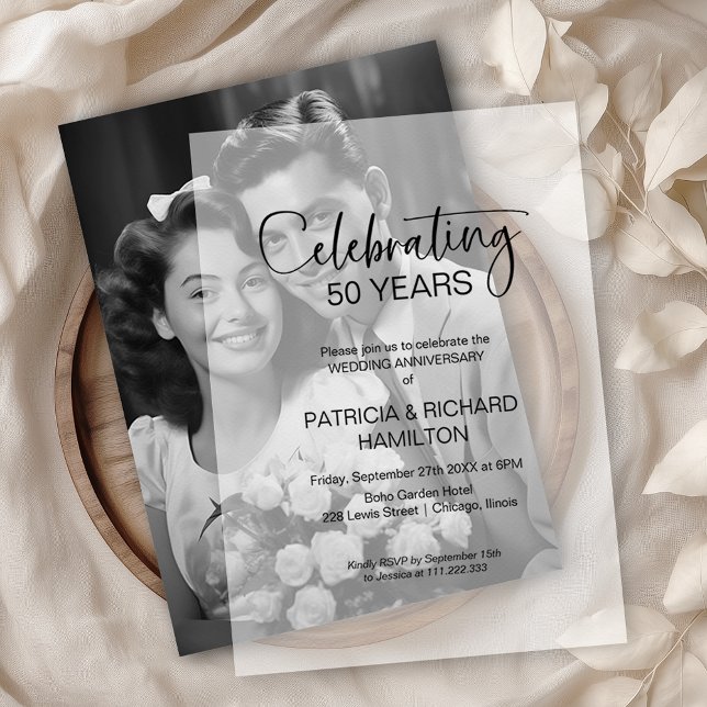 Chic 50th Wedding Anniversary Invitations (Creator Uploaded)