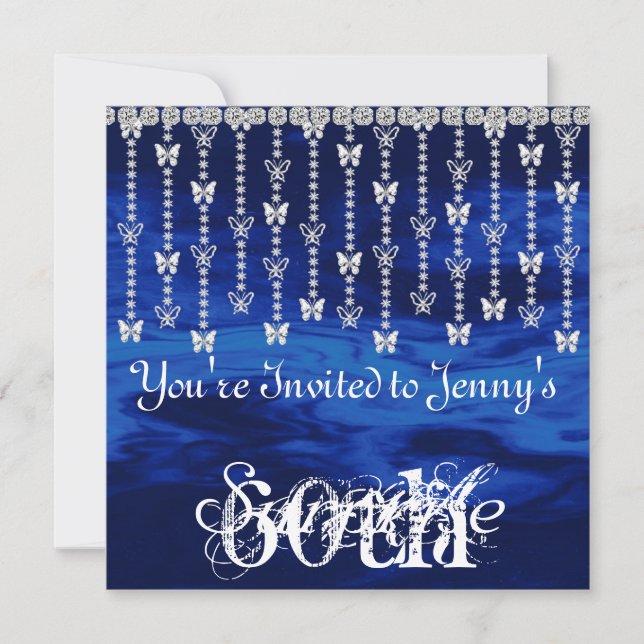 CHIC 60th Surprise Birthday Butterfly Invitation (Front)