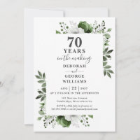 Chic 70th Wedding Anniversary Monogram Floral