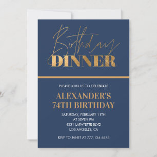 Chic 74th birthday invitation Birthday Dinner