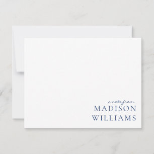 Chic A Note From Script Typography Blue Note Card