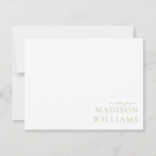 Chic A Note From Script Typography Green Note Card