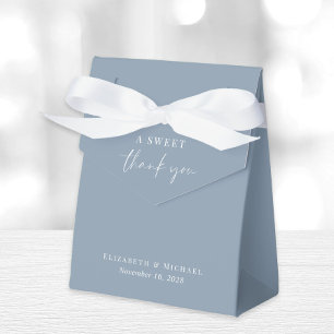Chic A Sweet Thank You Dusty Blue Wedding Favour Box