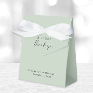 Chic A Sweet Thank You Sage Green Wedding Favour Box