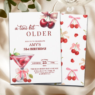 Chic A Tini Bit Older Cherry Martini 31st Birthday Invitation