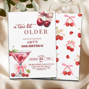 Chic A Tini Bit Older Cherry Martini 36th Birthday Invitation