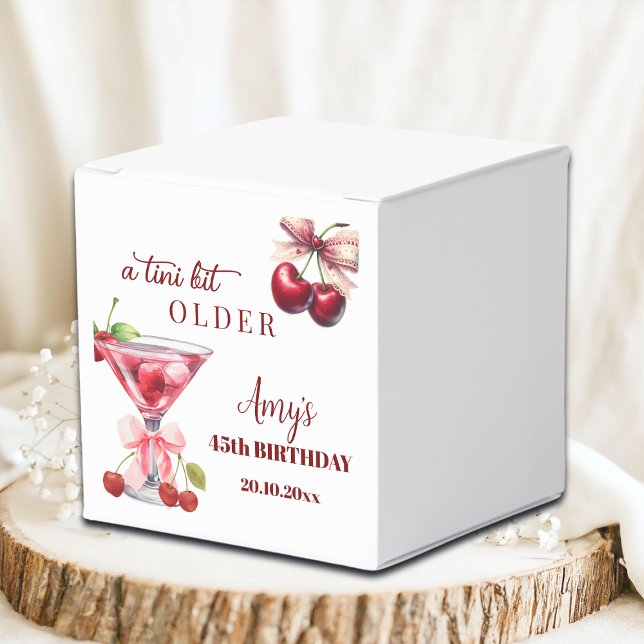 Chic A Tini Bit Older Cherry Martini 45th Birthday Favour Box (Creator Uploaded)