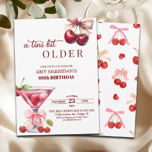 Chic A Tini Bit Older Cherry Martini 66th Birthday Invitation