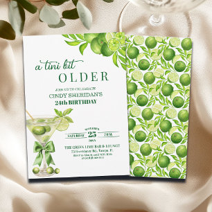 Chic A Tini Bit Older Lime Martini 24th Birthday Invitation