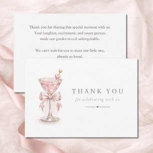 Chic A Tini One Martini Theme Baby Shower Thank You Card