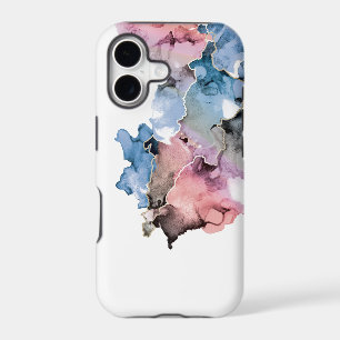 Chic Abstract ART blue pink gold white