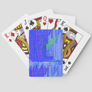 Chic Abstract Blue Playing Cards