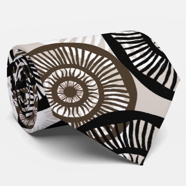 Chic Abstract Circle Wheel Neutral  Tie (Creator Uploaded)