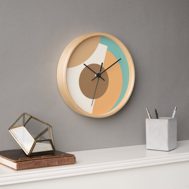 Chic Abstract Geometric Circles Mosaic Art Pattern Clock (Office)