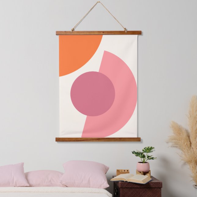 Chic Abstract Geometric Circles Mosaic Art Pattern Hanging Tapestry (Bedroom)