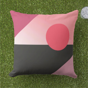 Chic Abstract Geometric pink Circles Art Pattern  Cushion