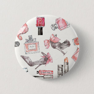 Chic Accents   Watercolor Fashion 6 Cm Round Badge