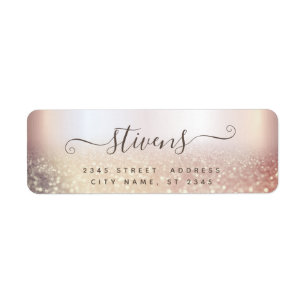 Chic adorable script glittery family return address label