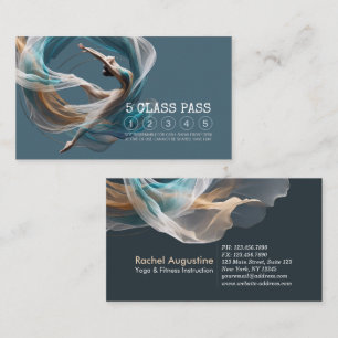 Chic Aerial flying Air Yoga Instructor Class Pass Loyalty Card