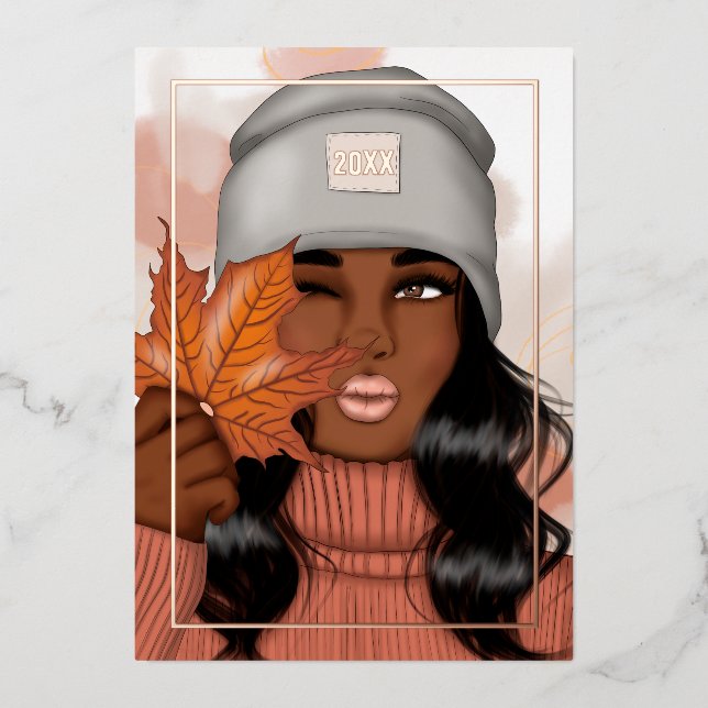 Chic African American Autumn - Fall (Front)
