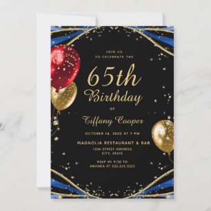Chic Agate 65th Birthday Invitation