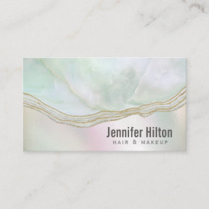 Chic agate geode professional  holographic business card