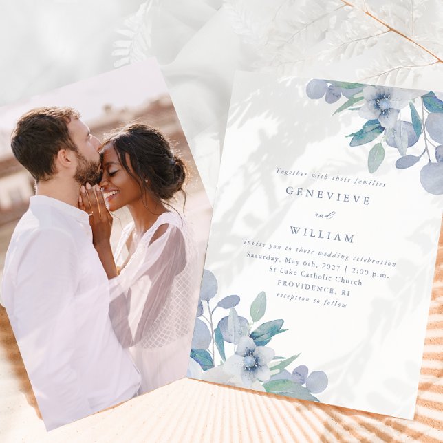 Chic Airy Blue Floral Bouquet Photo Wedding (Creator Uploaded)