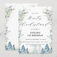 Chic Alpine Trees Winter Onederland 1st Birthday 