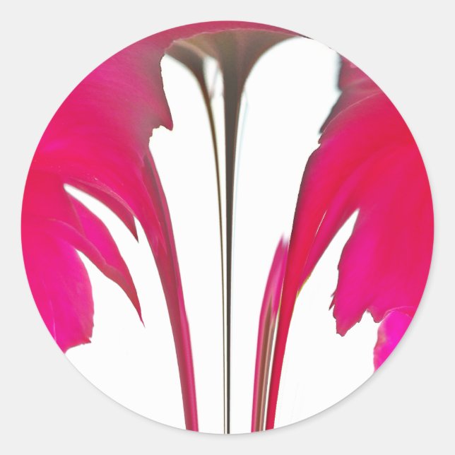 Chic amazing Red rose under the white sky.png Classic Round Sticker (Front)