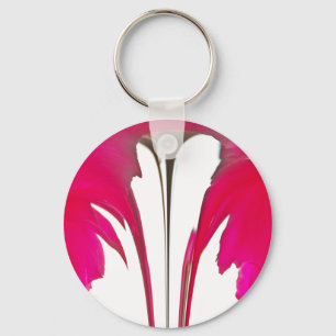 Chic amazing Red rose under the white sky.png Key Ring