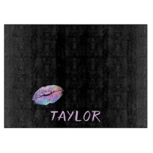 Chic and Charming Lipstick Print Cutting Board