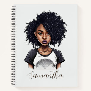 Chic and Classy Afro Woman Notebook