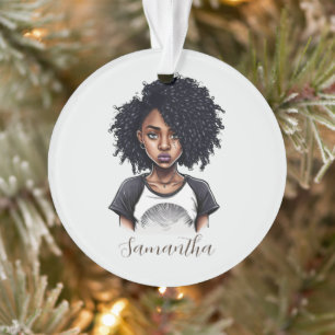 Chic and Classy Afro Woman Ornament