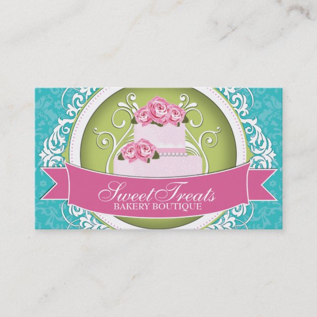 Chic and Elegant Cake Artist Business Cards (Front)