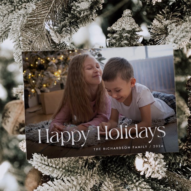 Chic and Elegant | Happy Holidays Photo Holiday Card (Creator Uploaded)