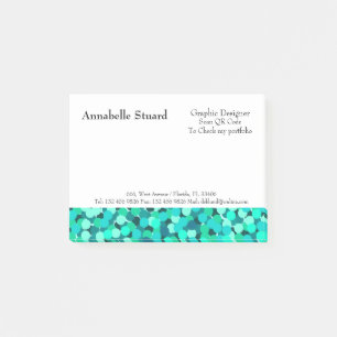 Chic and Elegant Teal Glitter Post-it Notes