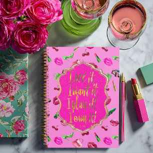 Chic and Fun Hot Pink & Green Glam “I See it"  Notebook