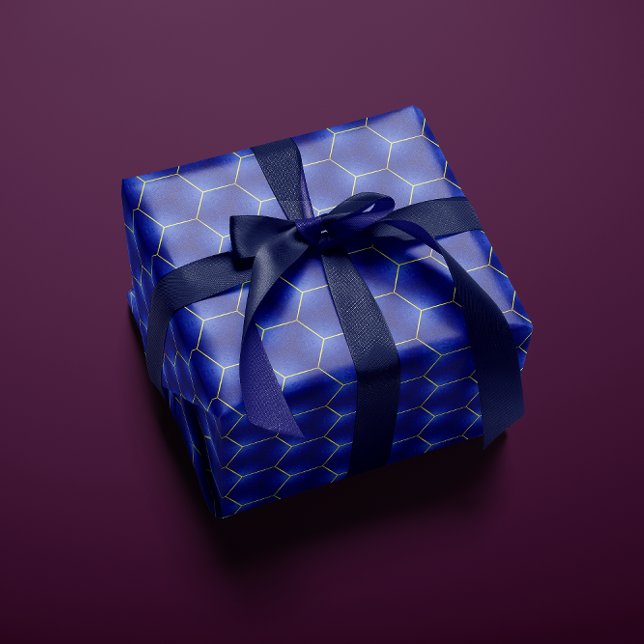 Chic and Modern Navy and Gold Geometric  Wrapping Paper (Creator Uploaded)