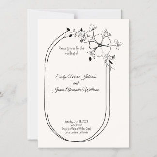 chic and simple Black & White Wedding Invite