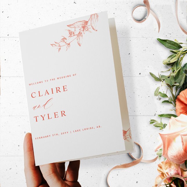 Chic and Simple, Blush Pink Peach Wedding Program (Creator Uploaded)