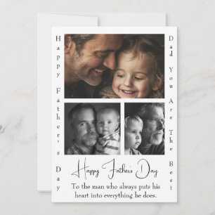 Chic and Simple Father’s Day Card 3 Custom Photos