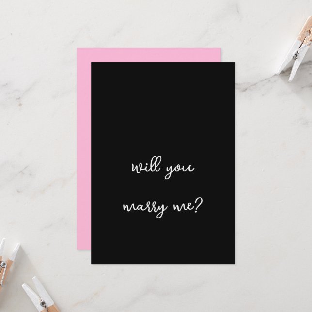 Chic and Sophisticated Marriage Proposal Card (Front/Back In Situ)